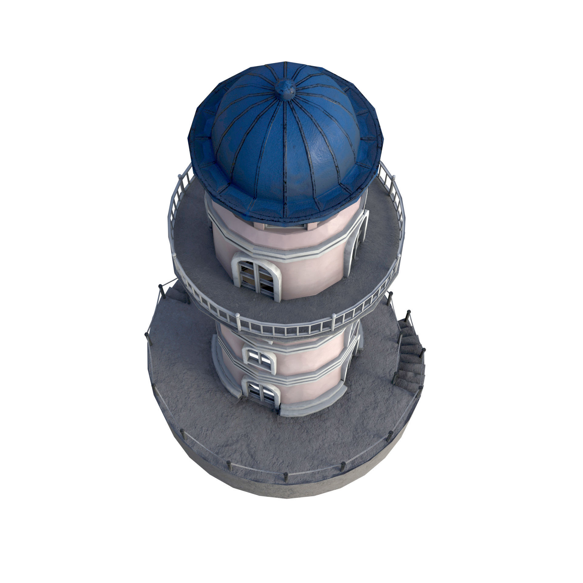 Low Poly Liberty Lighthouse Low-poly 3D model_9