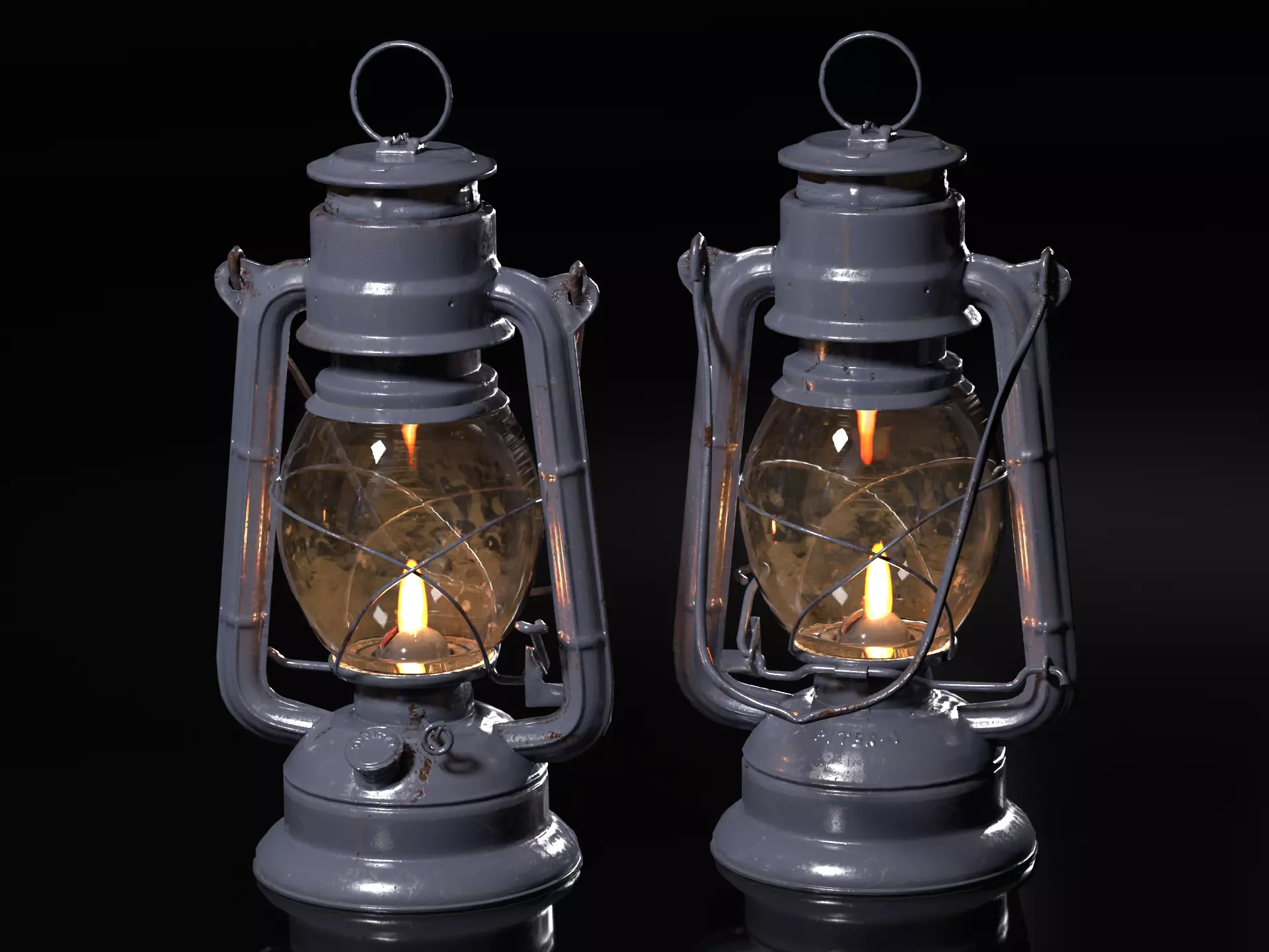 Oil Lamp Lantern Game Ready Low-poly 3D model