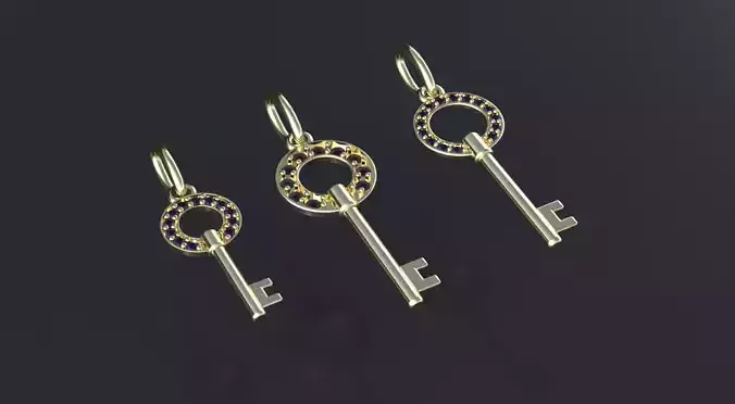 Package of pendants Keys 3D print model or CNC