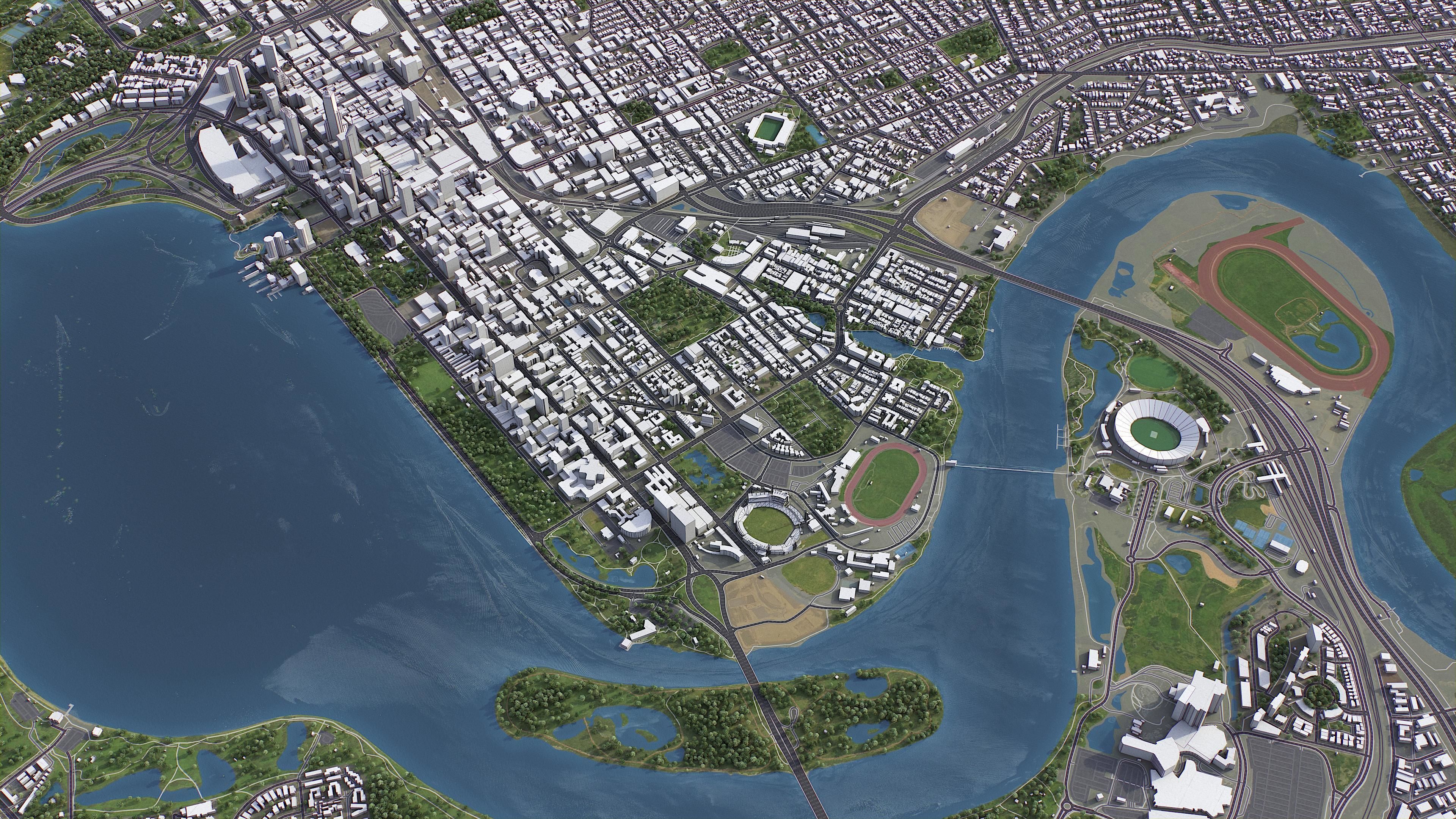 Perth Low-poly 3D model_5