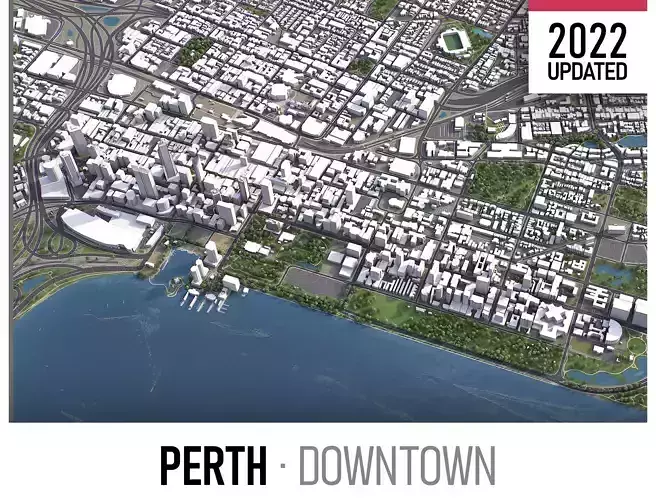 Perth Low-poly 3D model