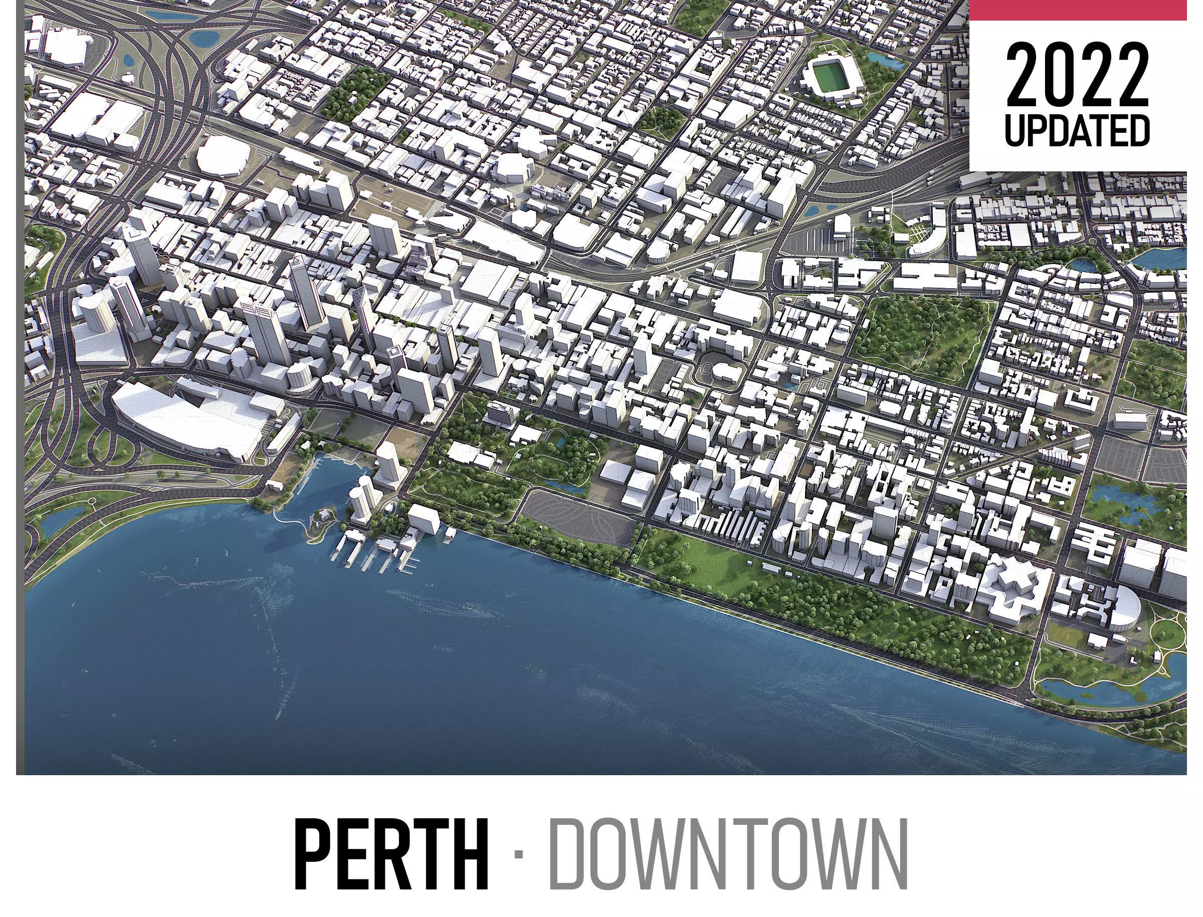 Perth Low-poly 3D model_0