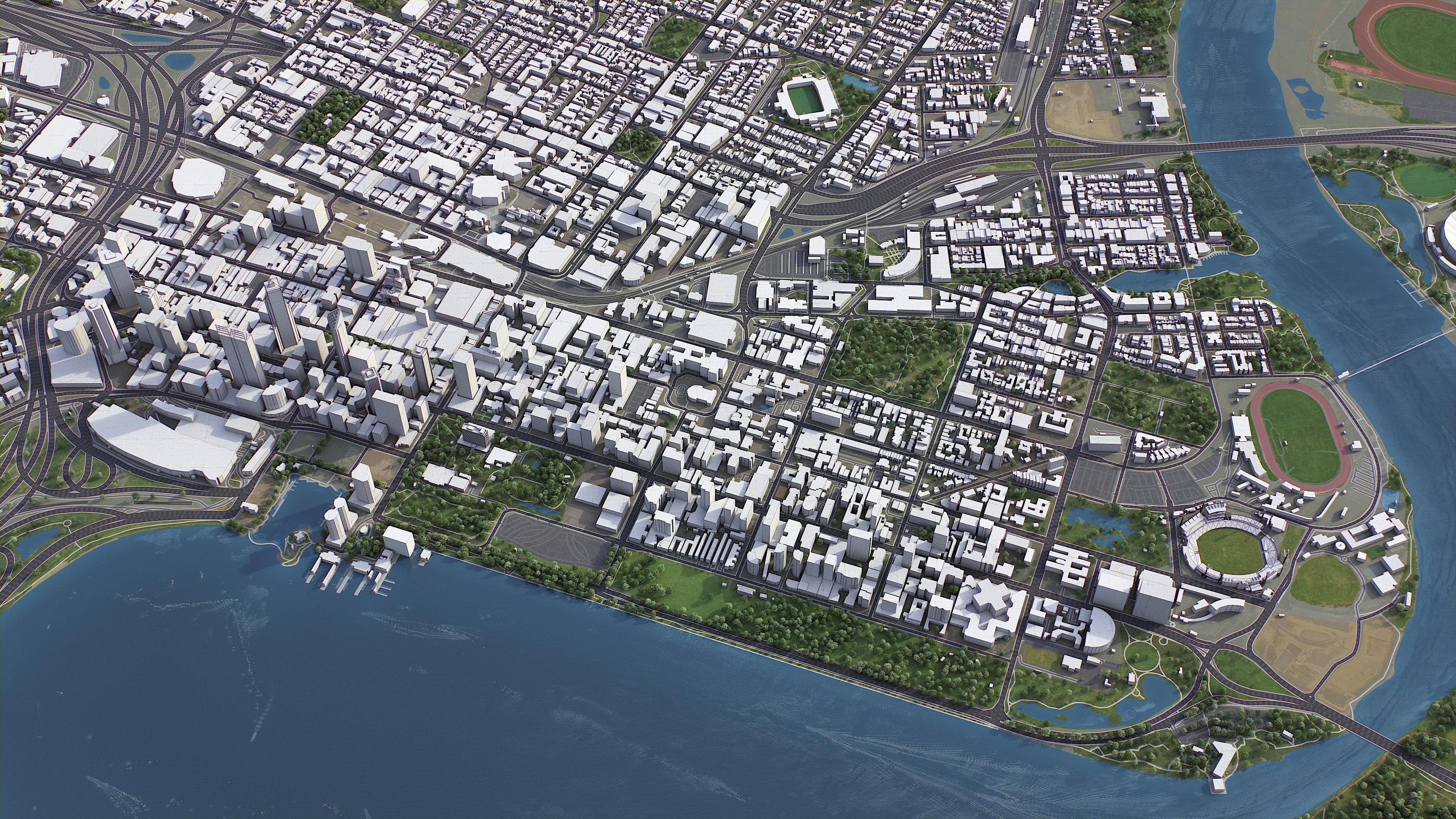 Perth Low-poly 3D model_1