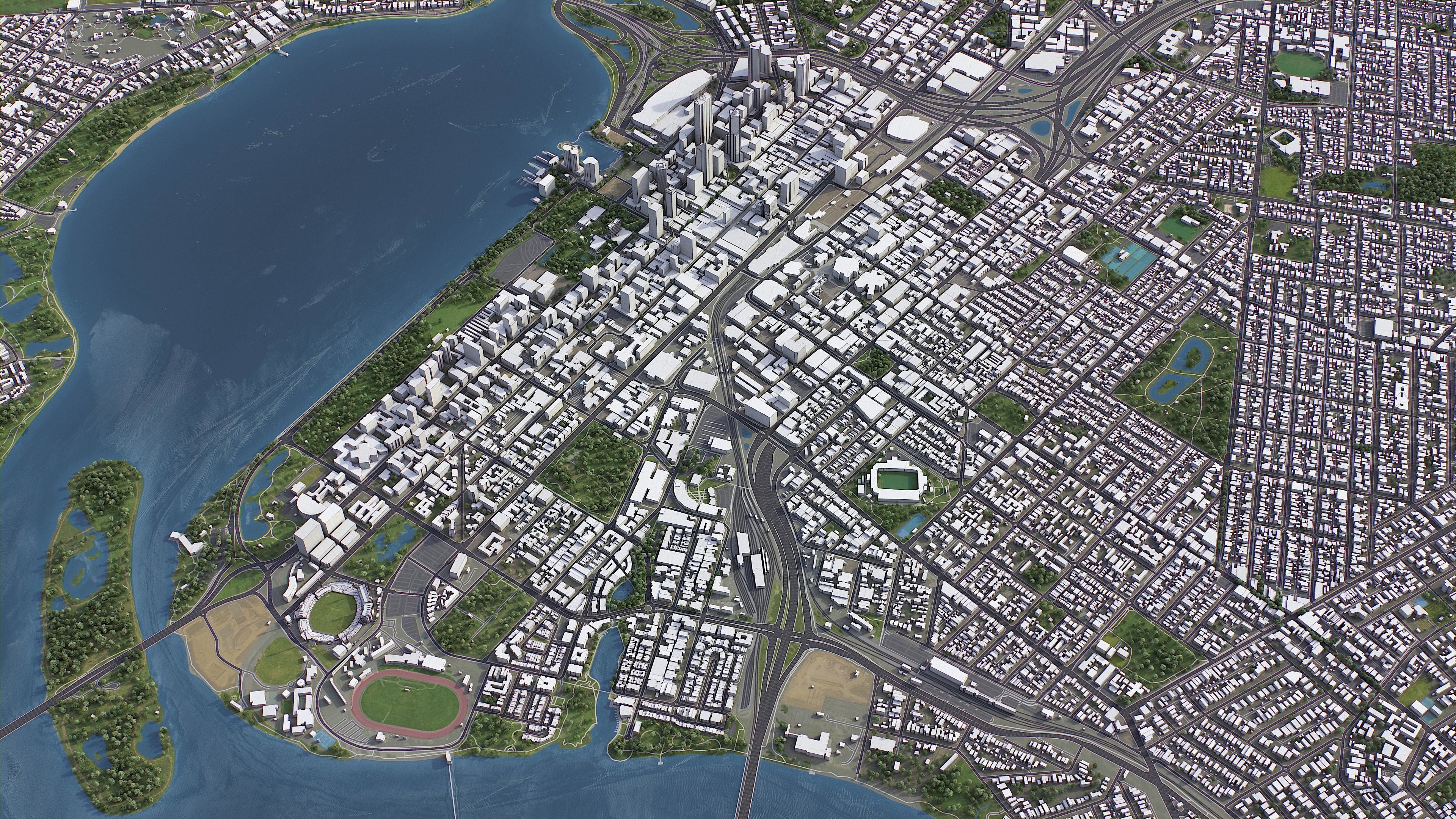 Perth Low-poly 3D model_6