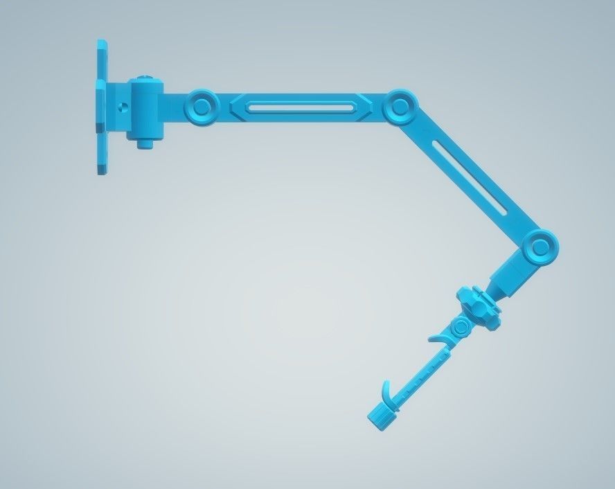 Articulated Wall Mounted Phone Holder 3D print model_2