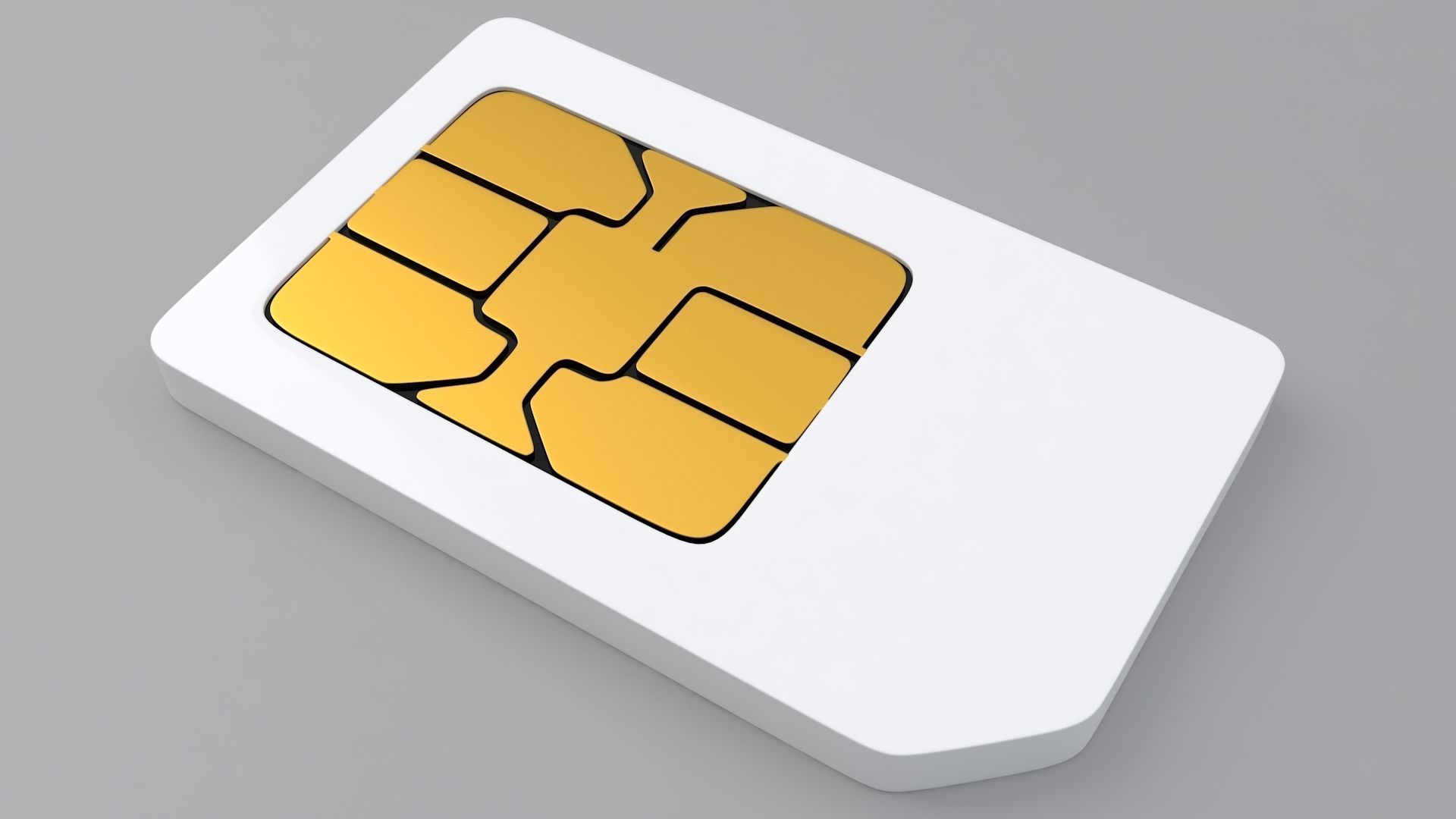Standard Sim Card 3D model_1