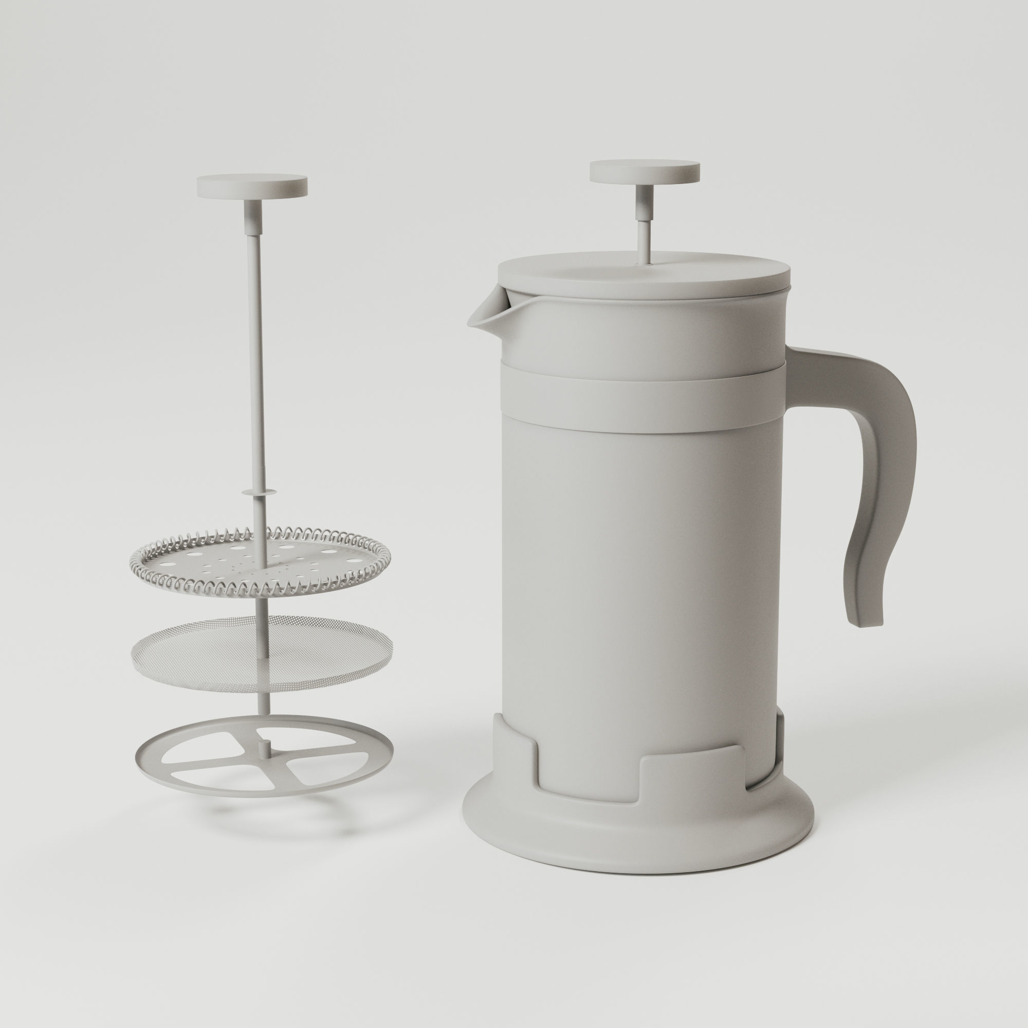 French Press 3D model_2