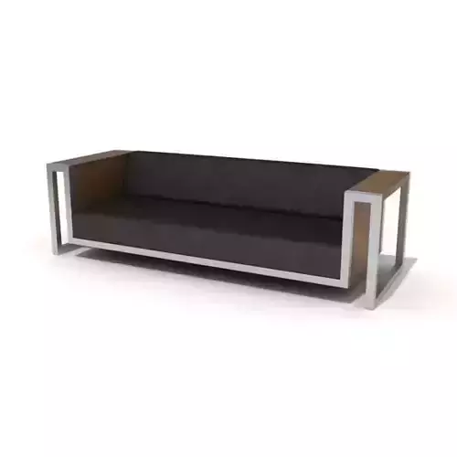 Black Sofa With Wood Side Trim