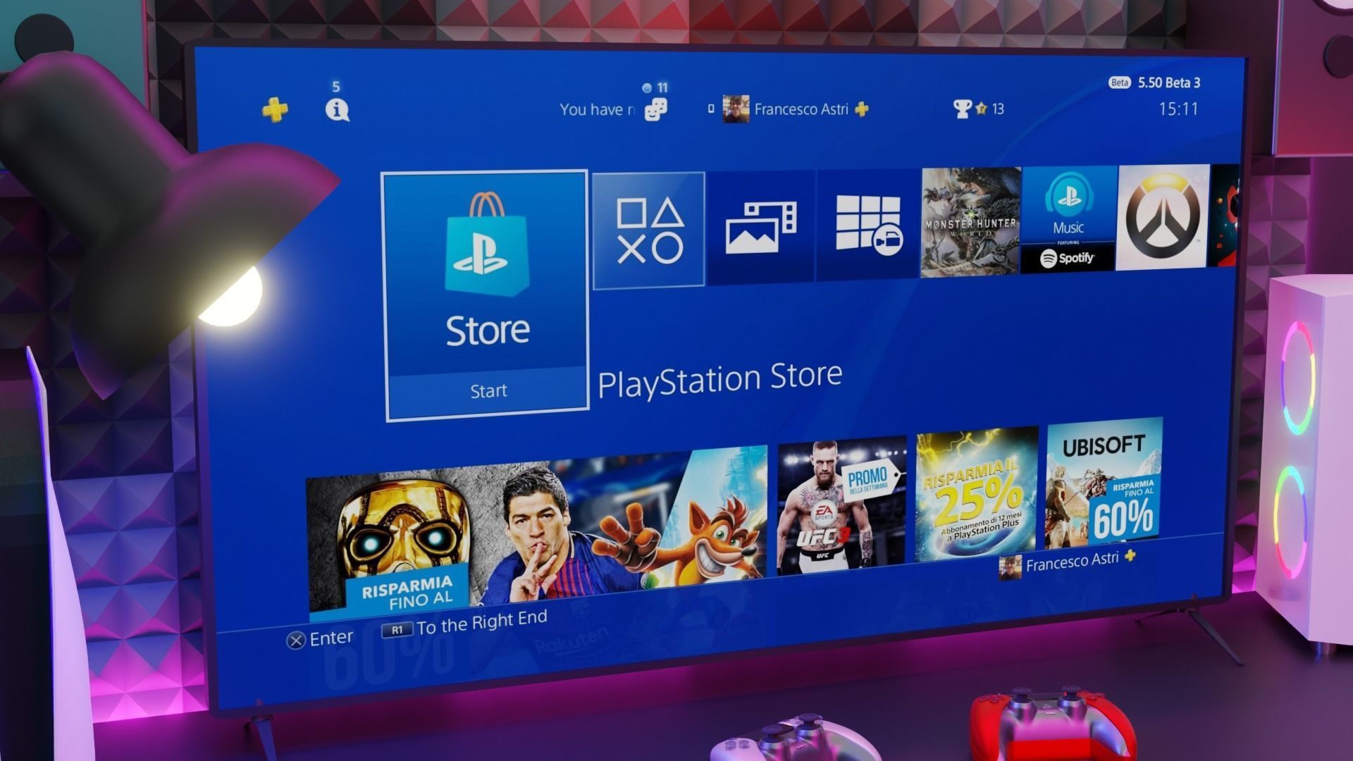 Gaming Room Lowpoly Isometric 3D model Low-poly 3D model_2