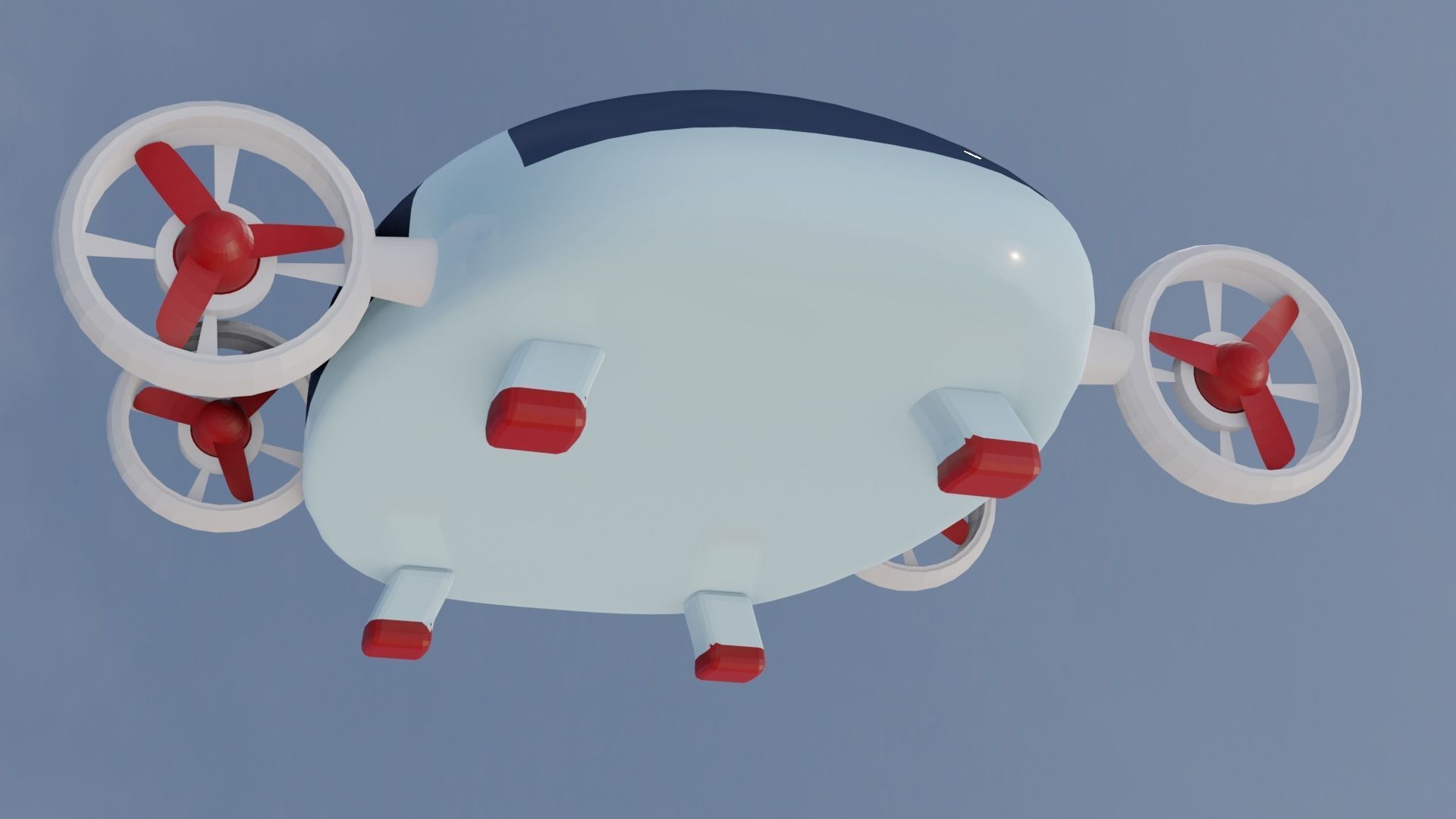 Flying Car Drone Low-poly 3D model_11
