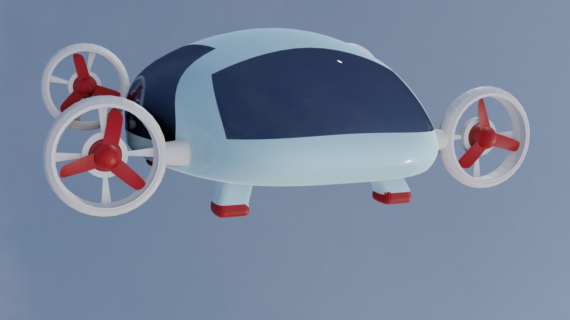 Flying Car Drone Low-poly 3D model_8