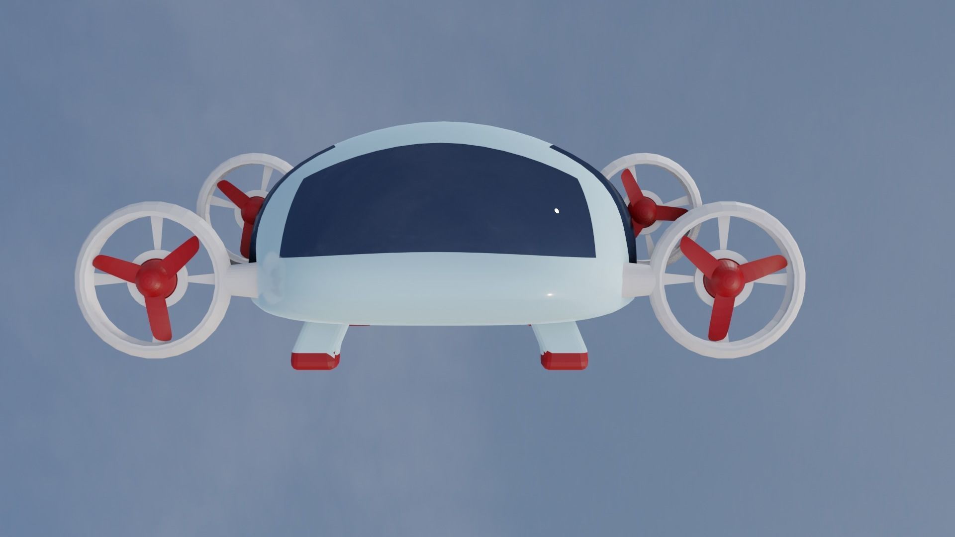 Flying Car Drone Low-poly 3D model_6