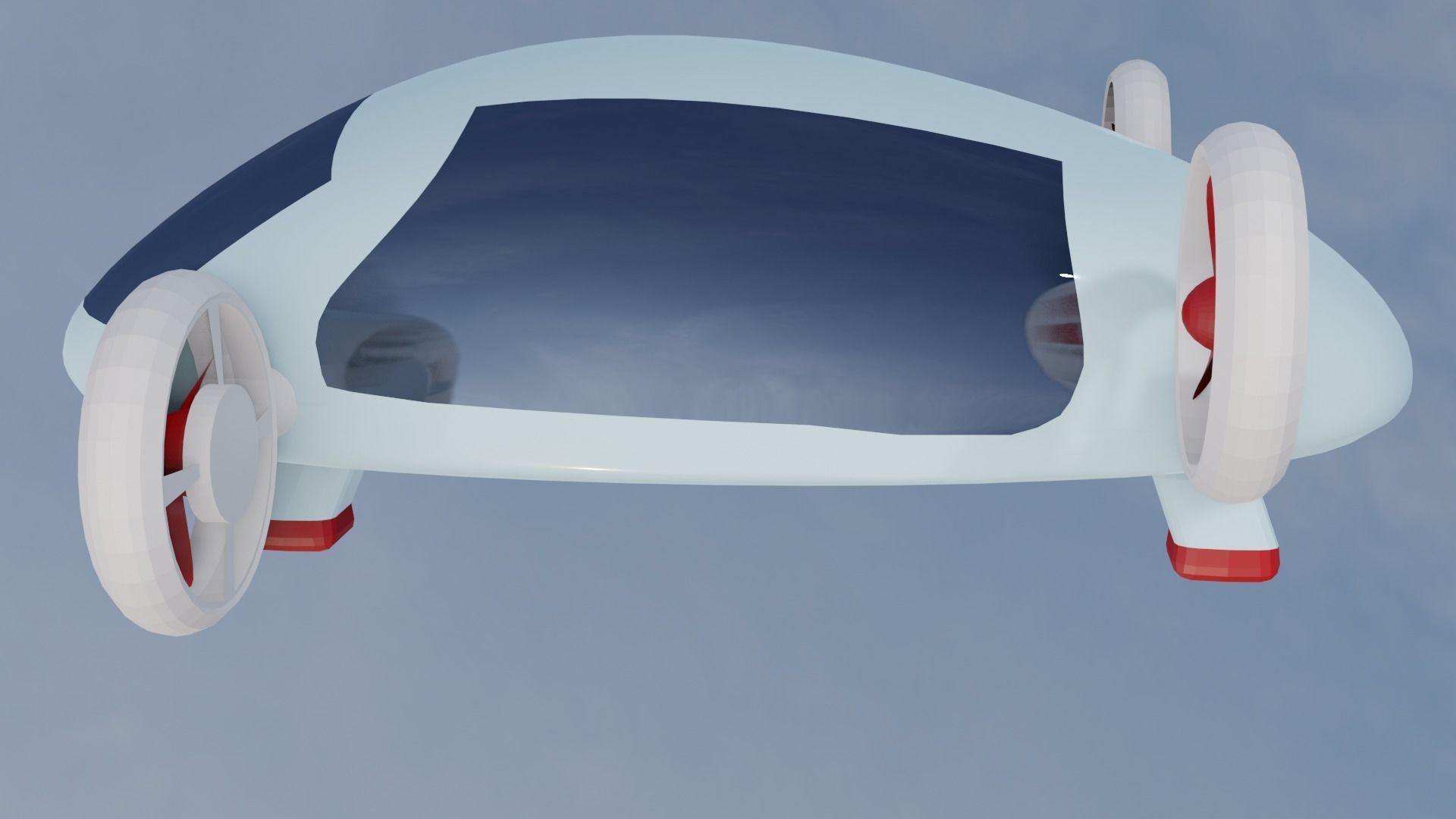 Flying Car Drone Low-poly 3D model_12