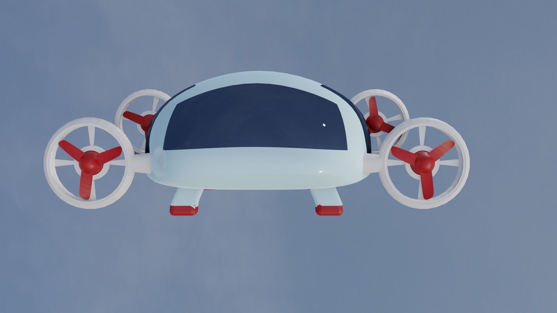 Flying Car Drone Low-poly 3D model_5