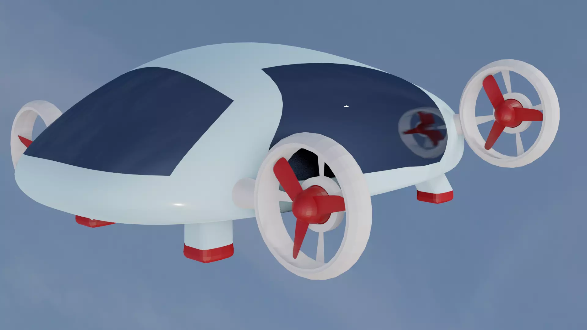 Flying Car Drone Low-poly 3D model_0