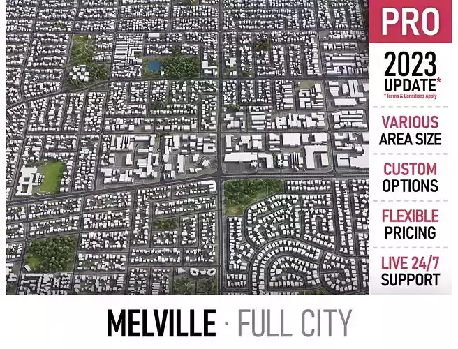 Melville - 3D City Model Low-poly 3D model