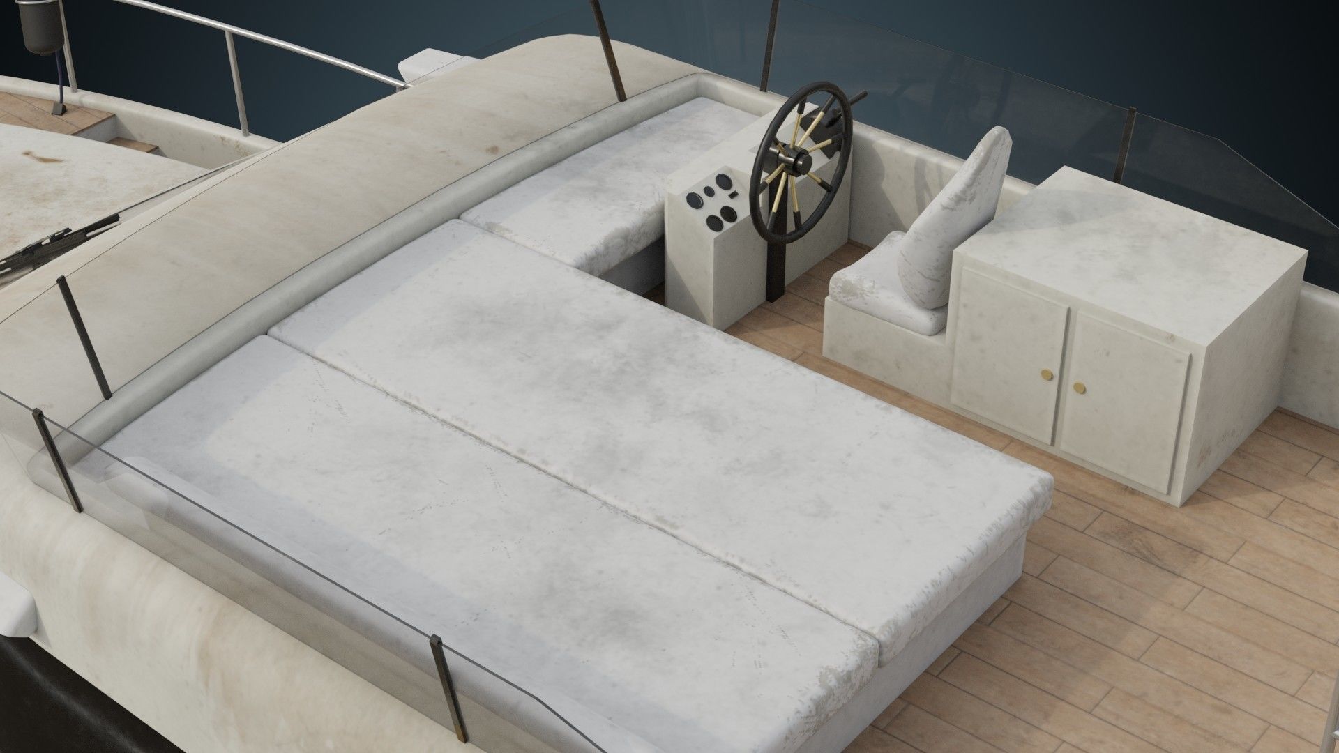 Motor Yacht 1B Low-poly 3D model_7