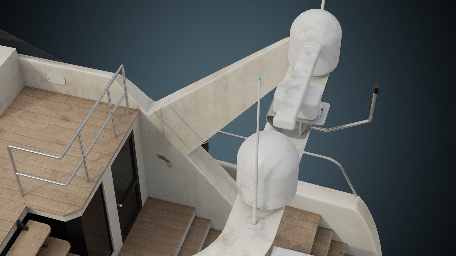 Motor Yacht 1B Low-poly 3D model_8