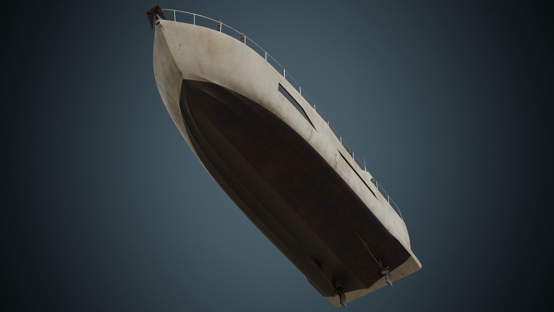 Motor Yacht 1B Low-poly 3D model_5