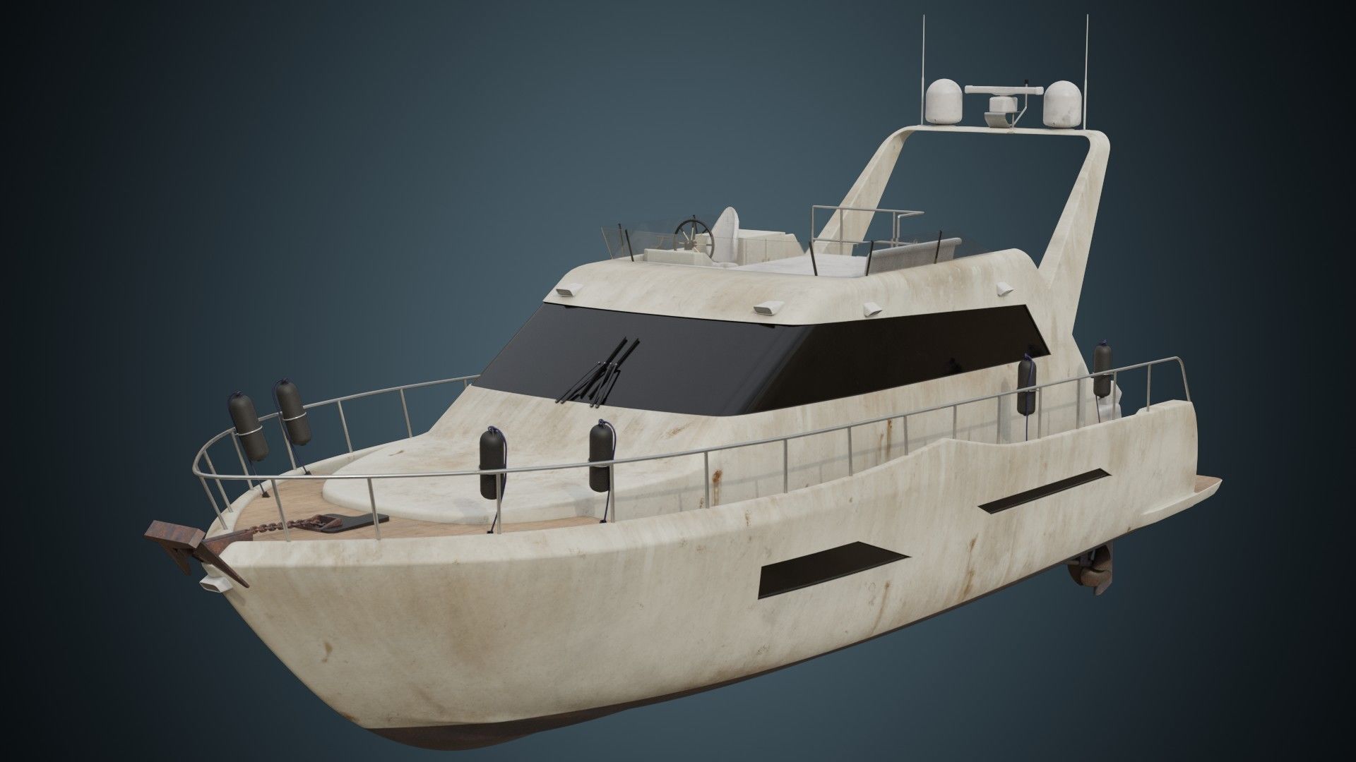 Motor Yacht 1B Low-poly 3D model_1