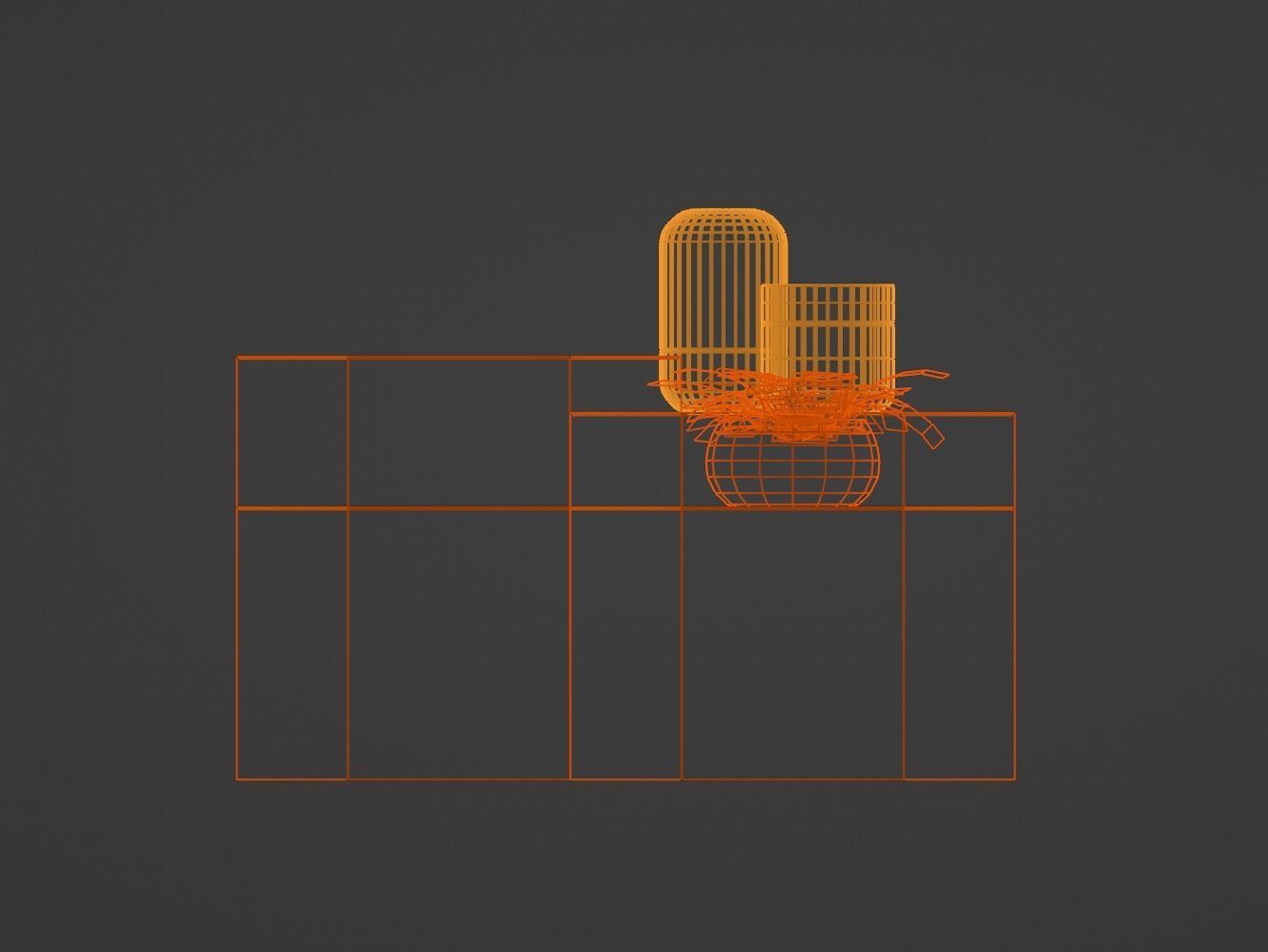 Hexagon Coffee Table Low-poly 3D model_9