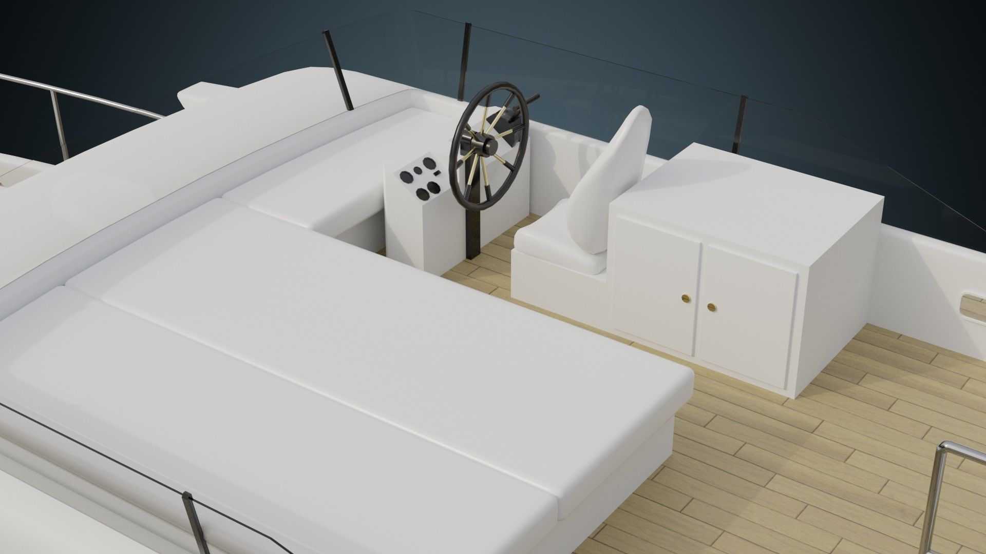 Motor Yacht 1 Basic Low-poly 3D model_7