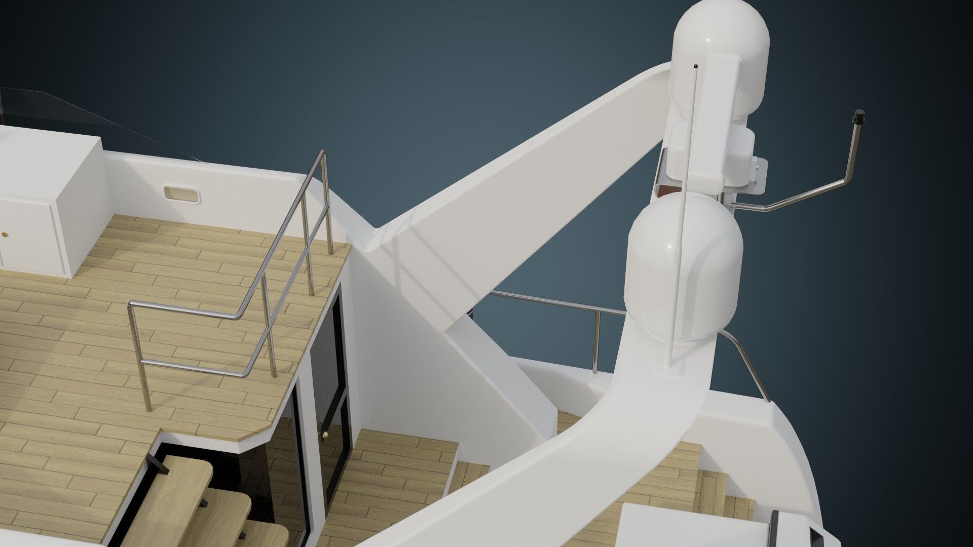 Motor Yacht 1 Basic Low-poly 3D model_8