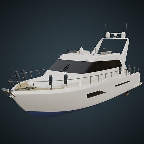 Motor Yacht 1 Basic Low-poly 3D model