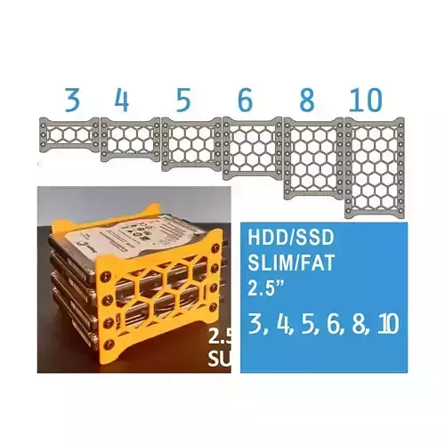 HDD STORAGE HARDDISK ORGANIZER SSD HDD 25 inch 3D print model