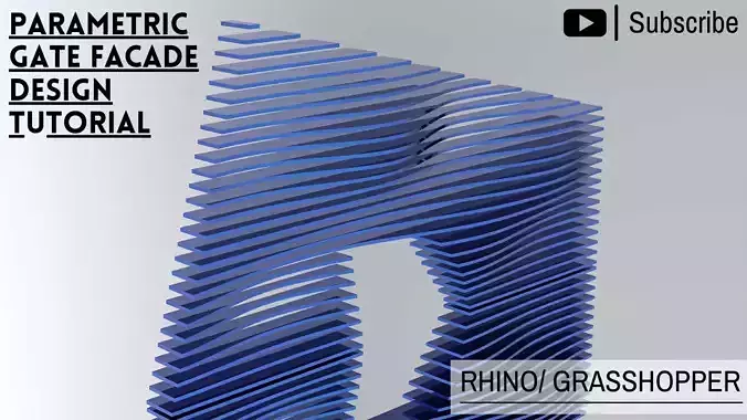 Parametric Wall Facade Design Grasshopper Rhino Model 3D model