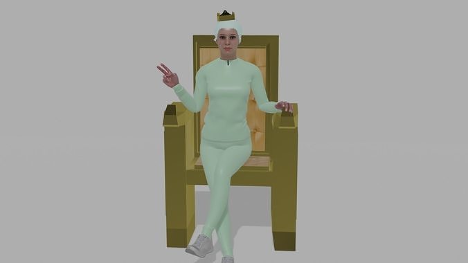 queen on throne 3D model