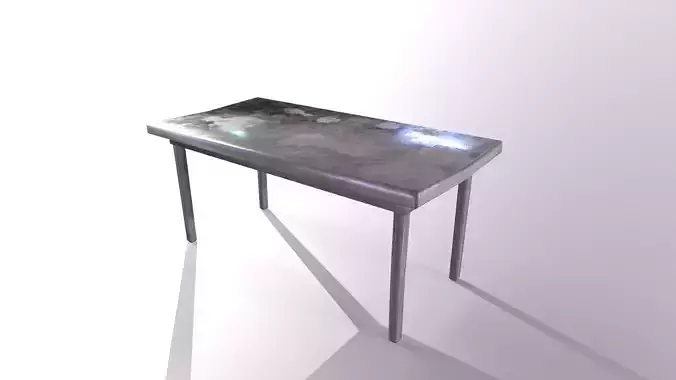 Old steel laboratory table for morgue autopsy PBR