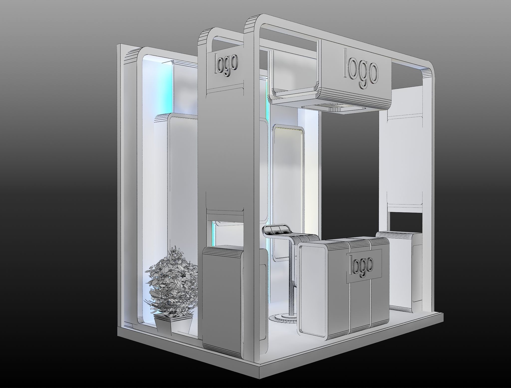 Booth Exhibition Stand a478b 3D model_5