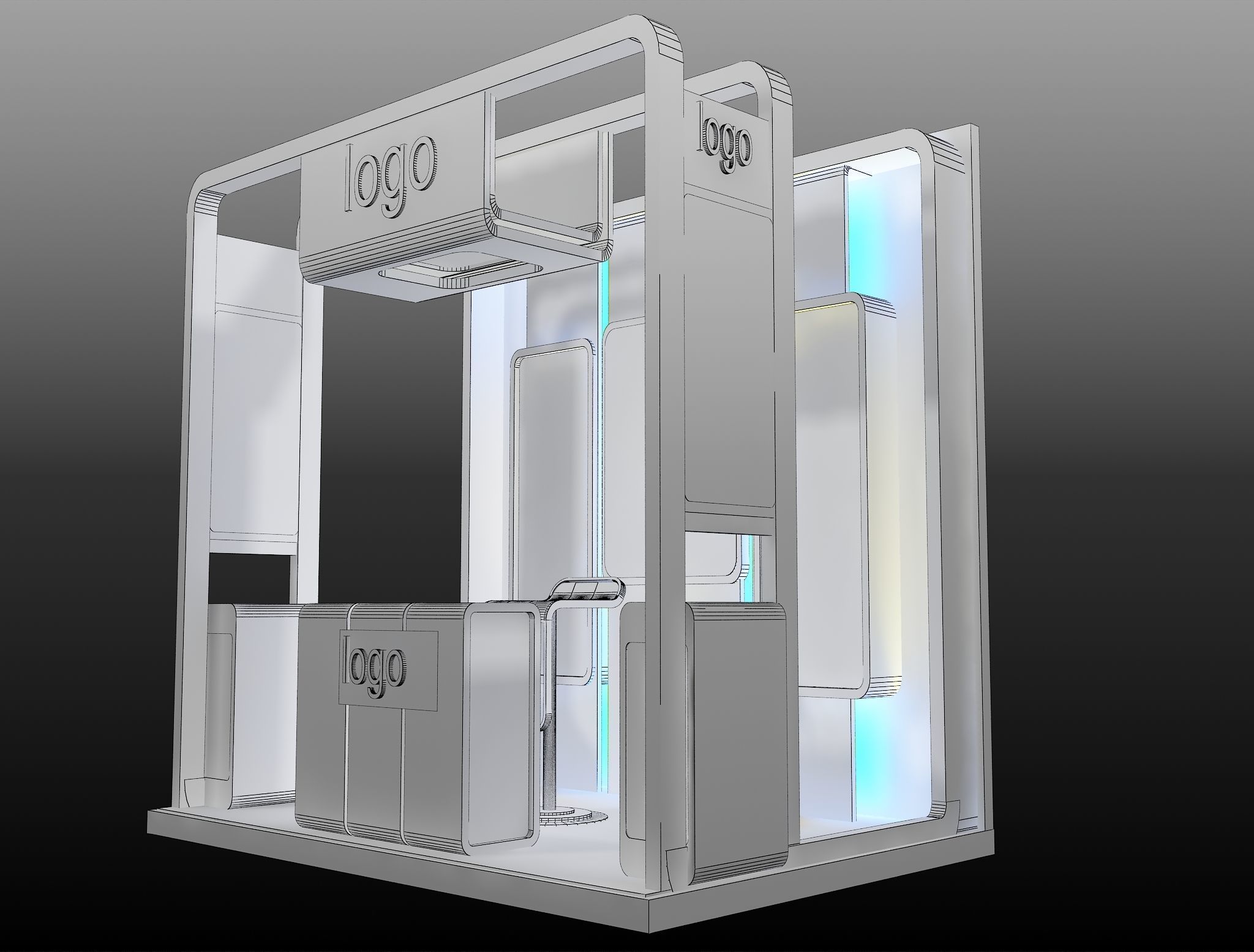 Booth Exhibition Stand a478b 3D model_7