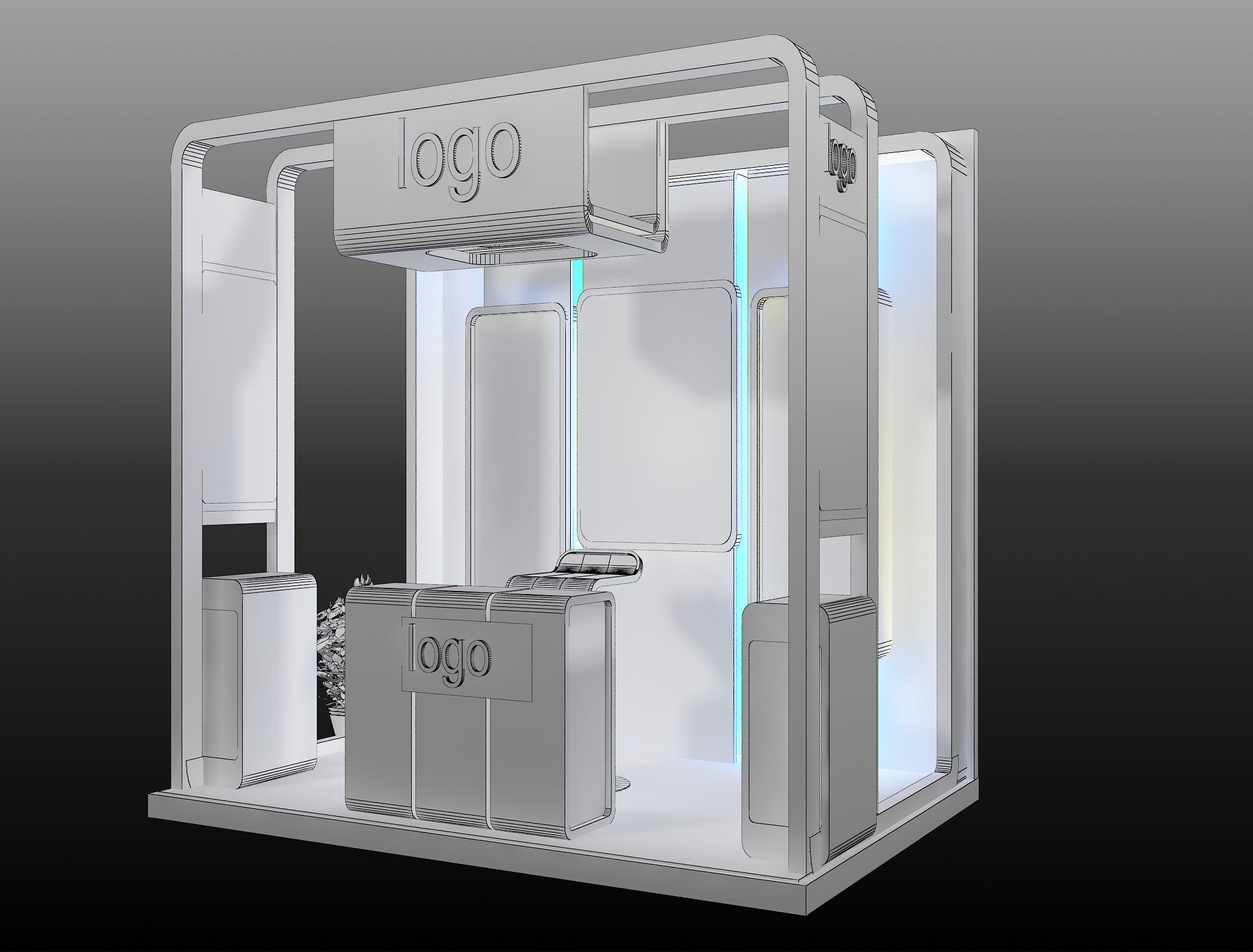 Booth Exhibition Stand a478b 3D model_3