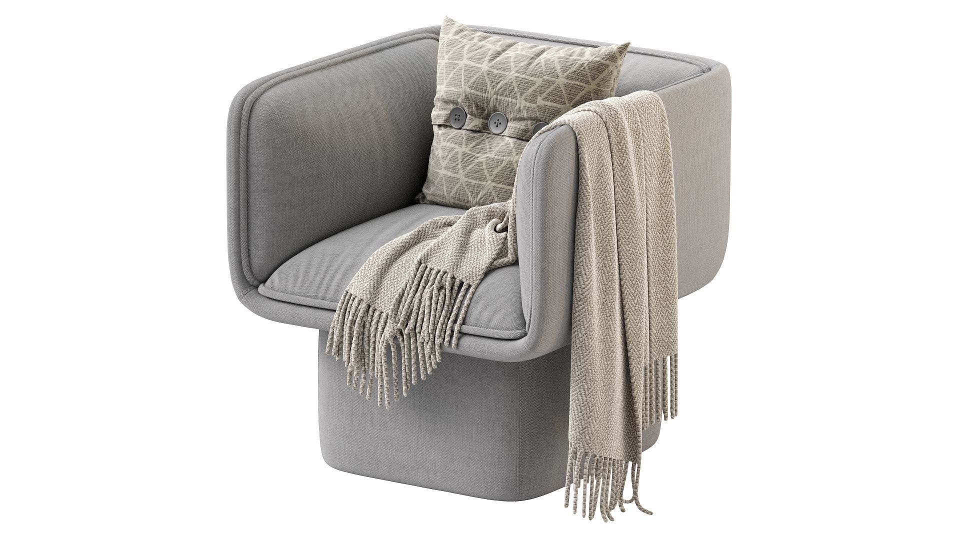 Missana BLOCK ARMCHAIR Fabric 3D model_6