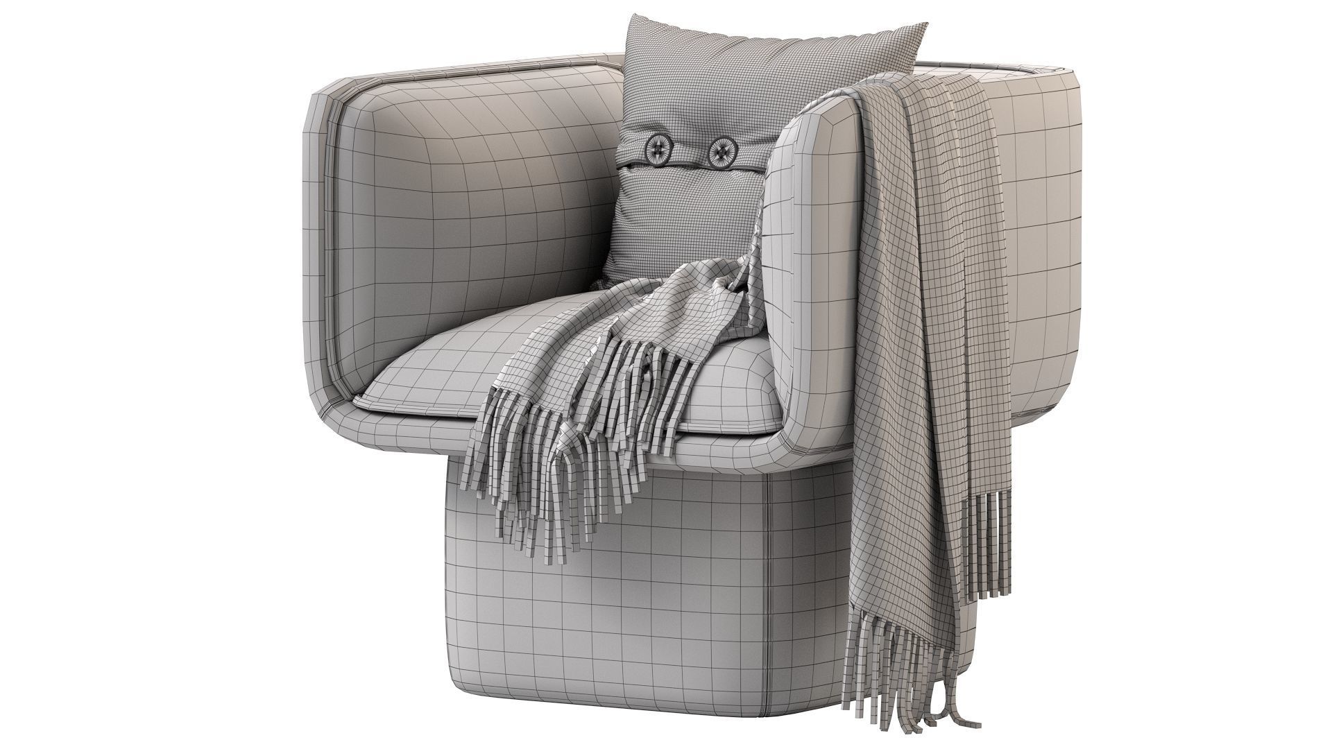 Missana BLOCK ARMCHAIR Fabric 3D model_15