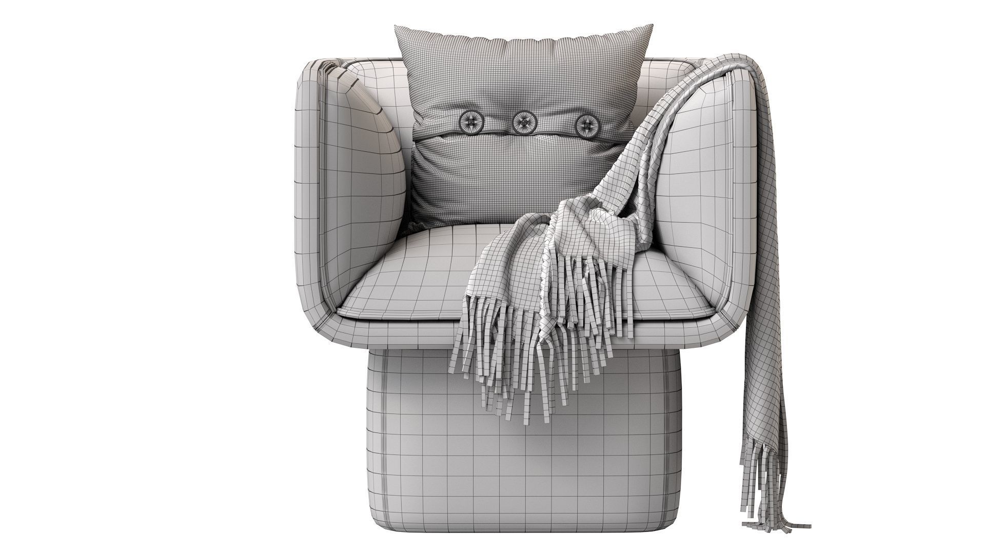 Missana BLOCK ARMCHAIR Fabric 3D model_16
