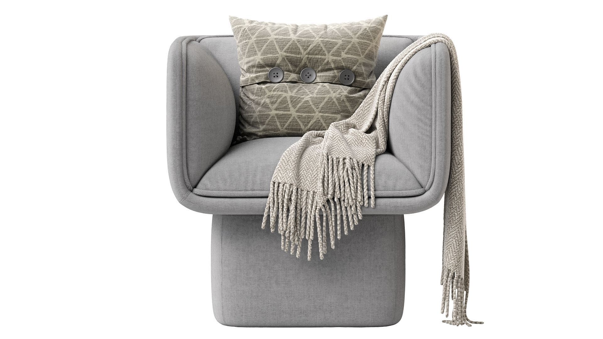 Missana BLOCK ARMCHAIR Fabric 3D model_1