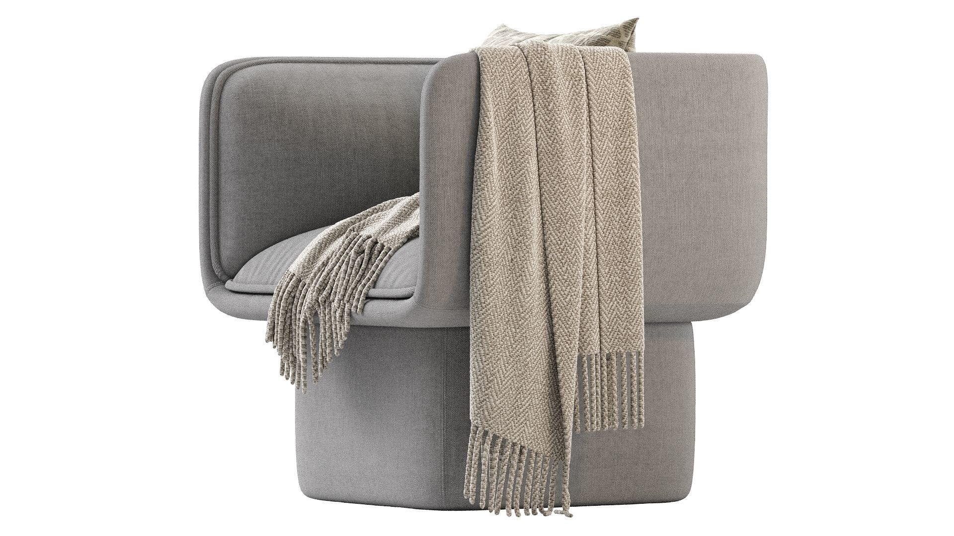 Missana BLOCK ARMCHAIR Fabric 3D model_2