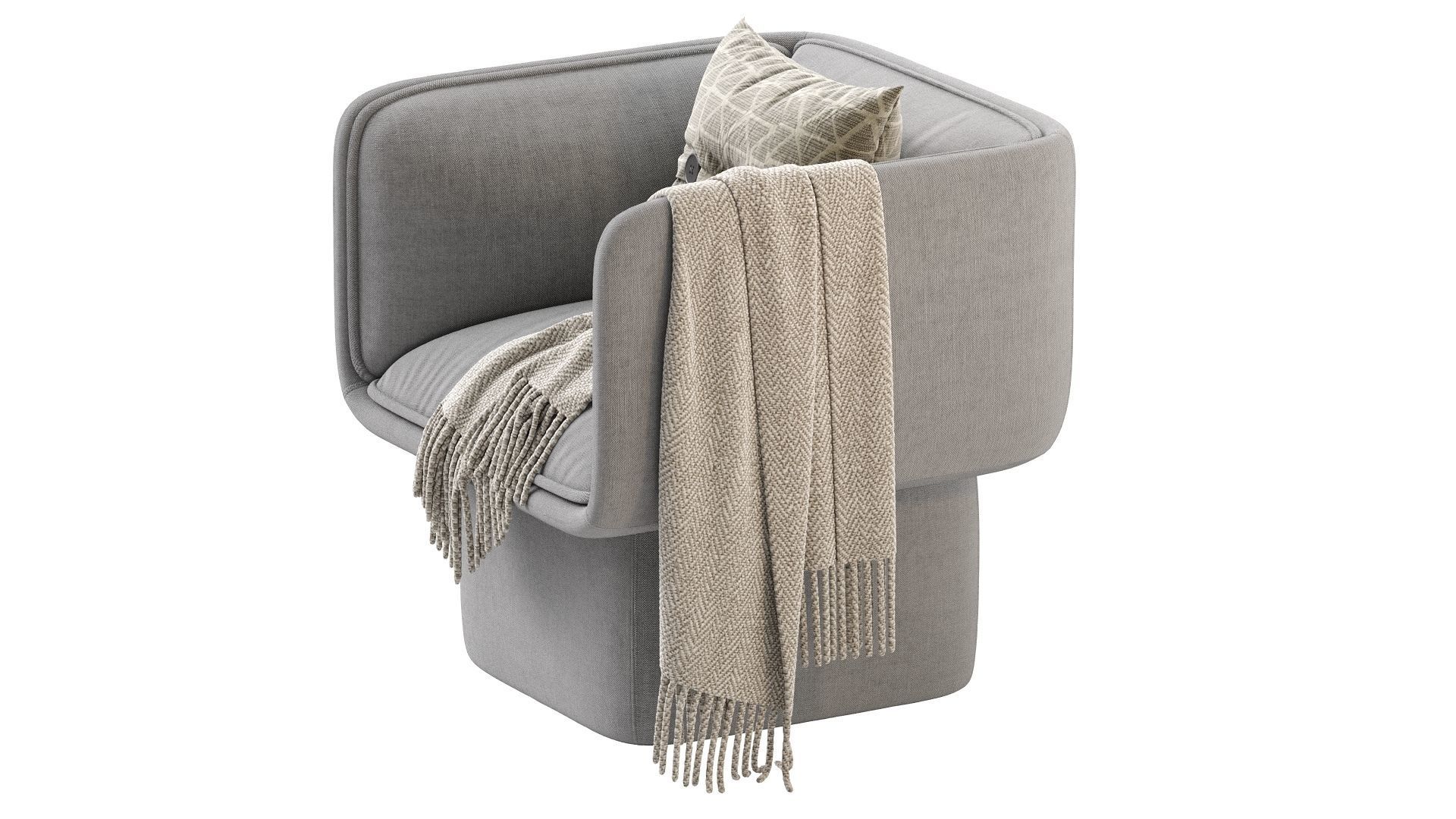 Missana BLOCK ARMCHAIR Fabric 3D model_7