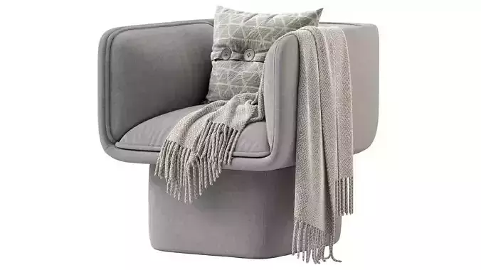 Missana BLOCK ARMCHAIR Fabric 3D model