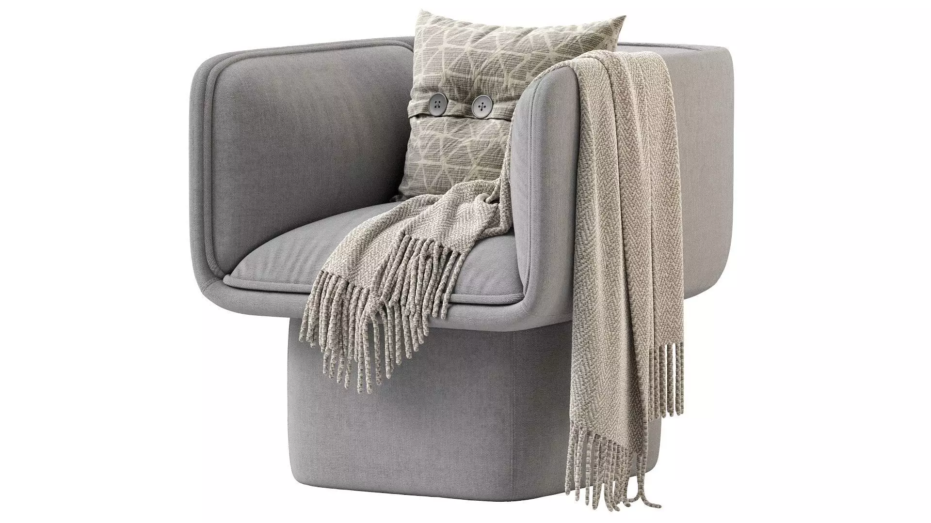 Missana BLOCK ARMCHAIR Fabric 3D model_0