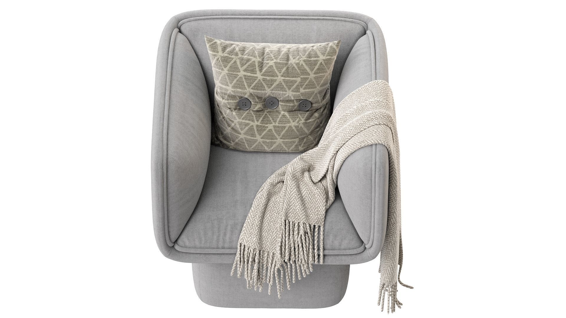 Missana BLOCK ARMCHAIR Fabric 3D model_13