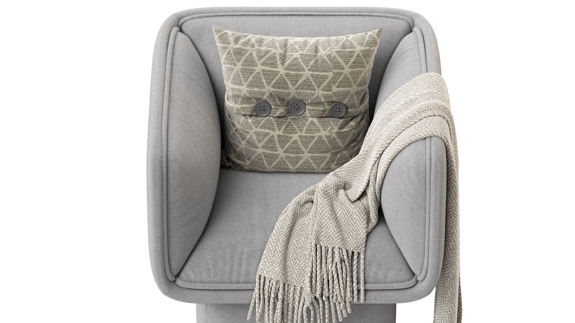 Missana BLOCK ARMCHAIR Fabric 3D model_11