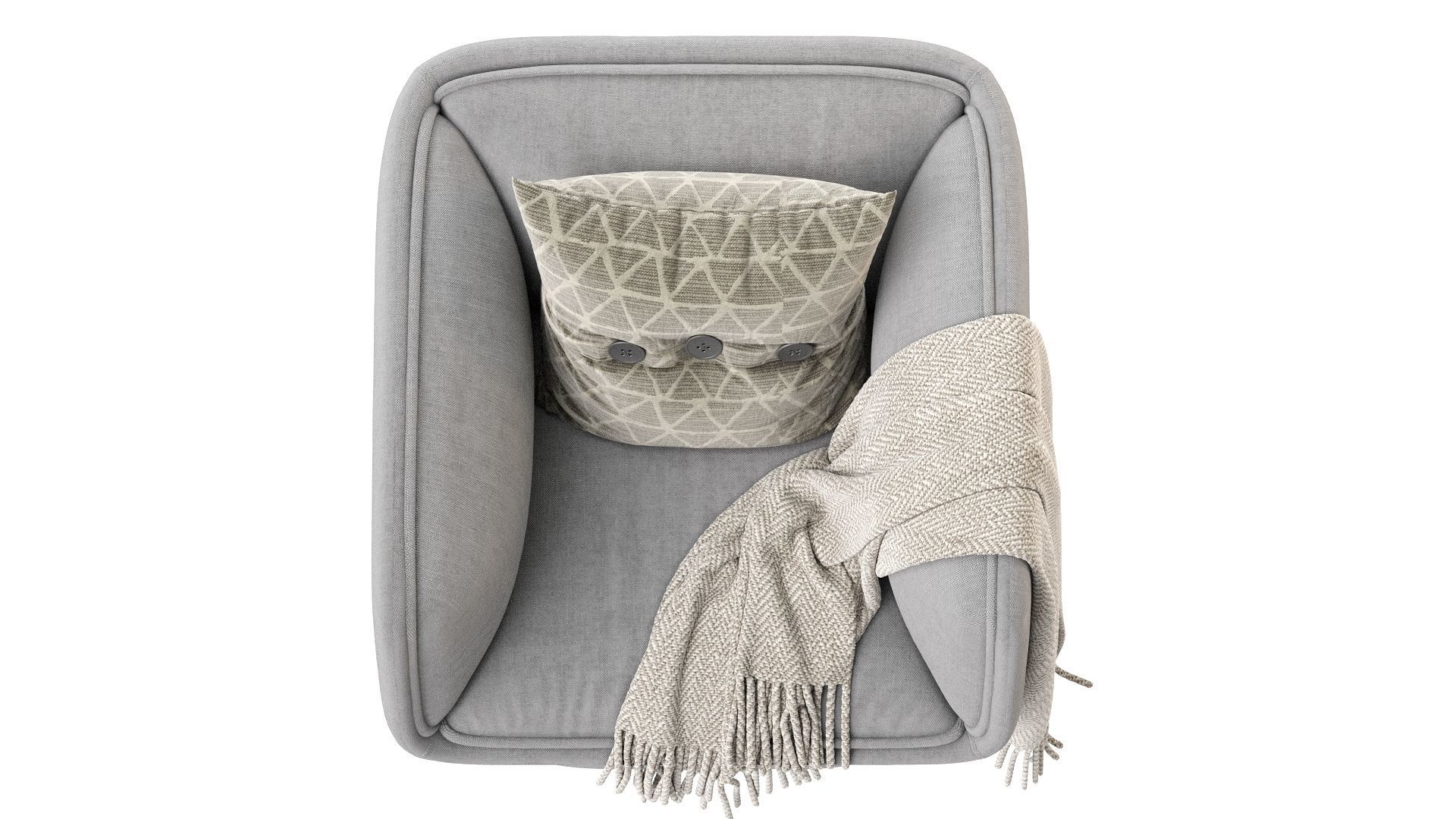 Missana BLOCK ARMCHAIR Fabric 3D model_12