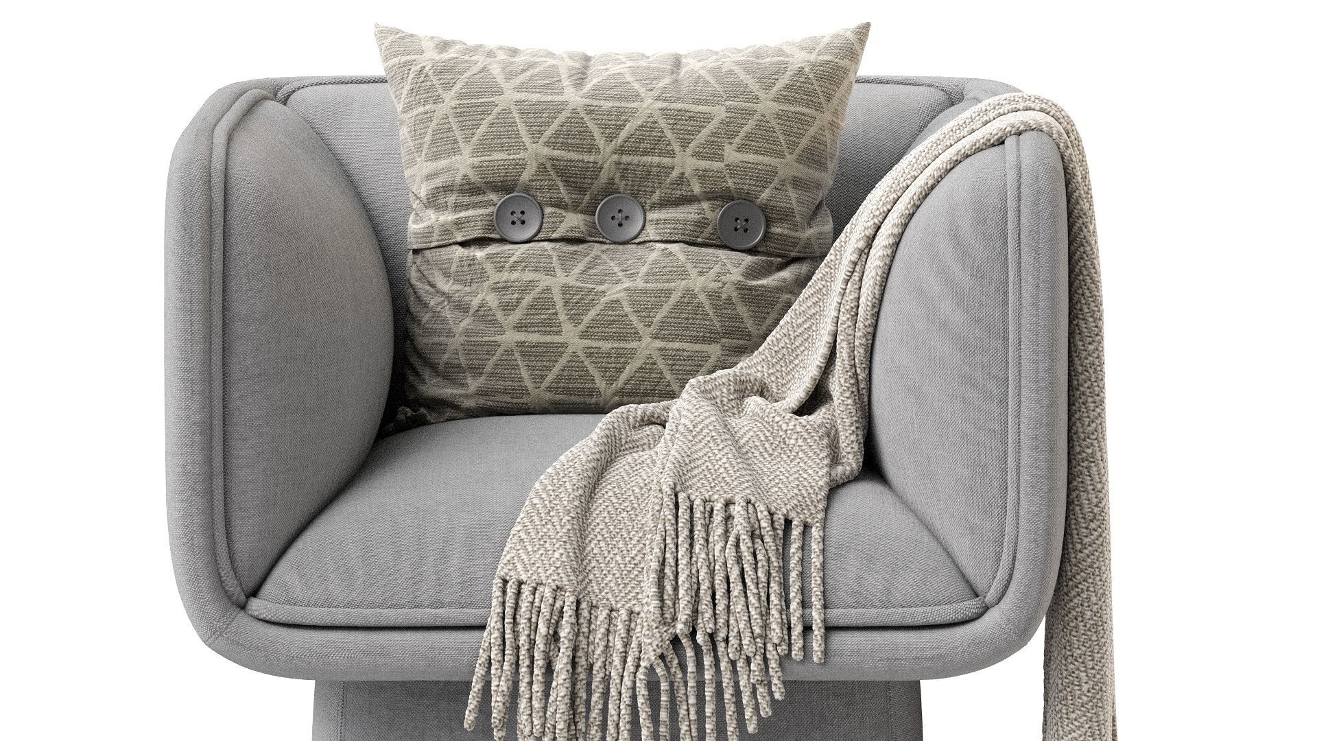 Missana BLOCK ARMCHAIR Fabric 3D model_10