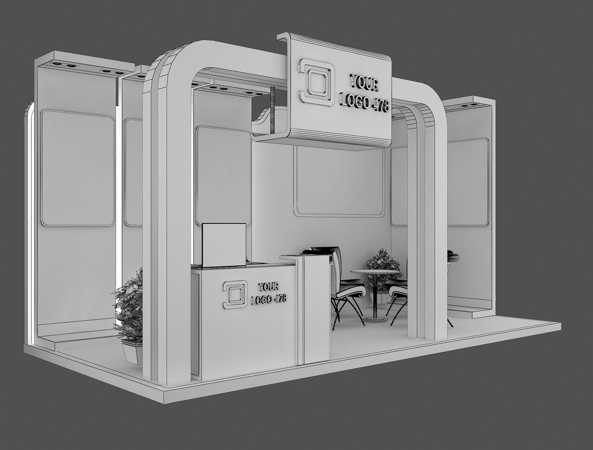 Booth Exhibition Stand a478e 3D model_1