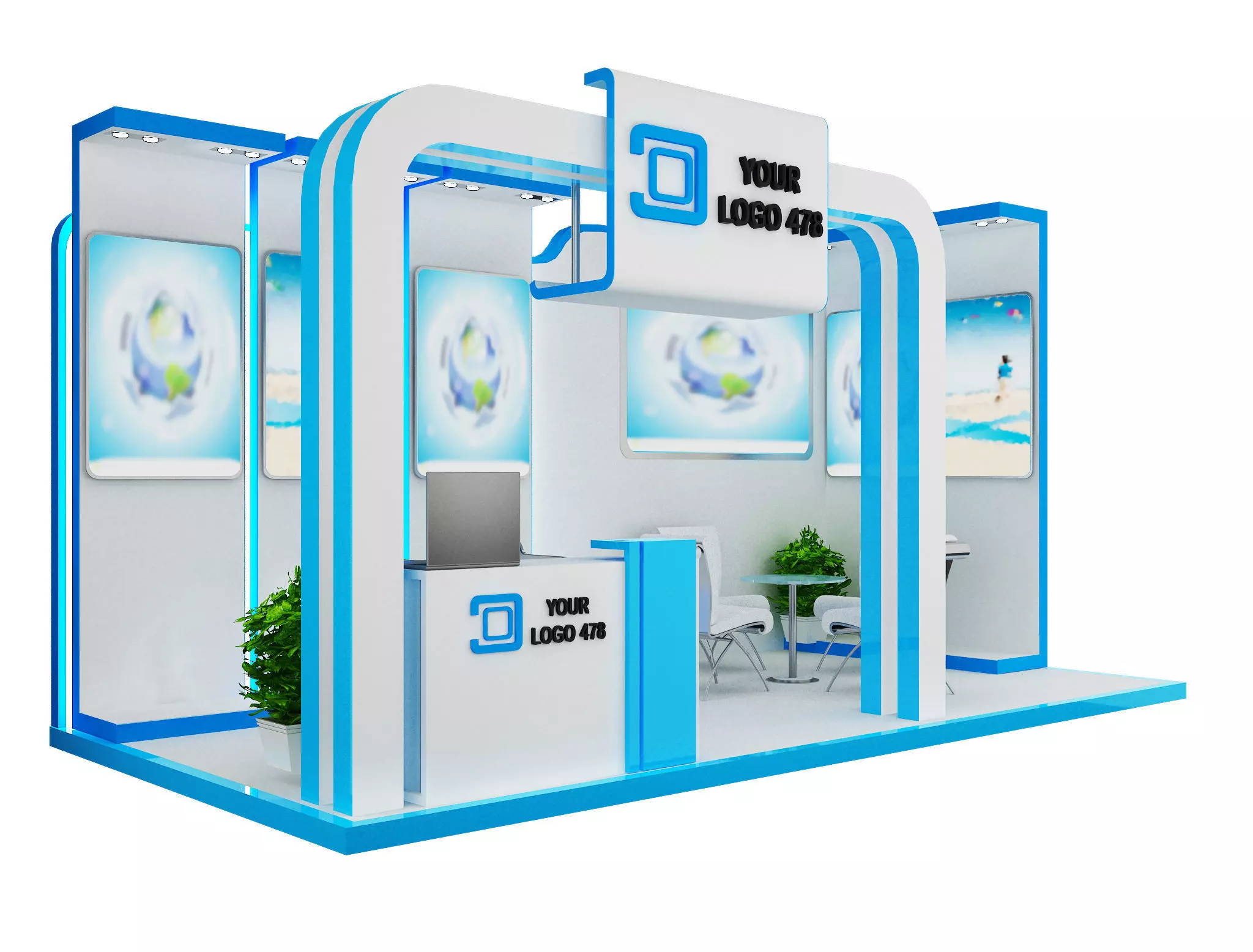 Booth Exhibition Stand a478e 3D model_0