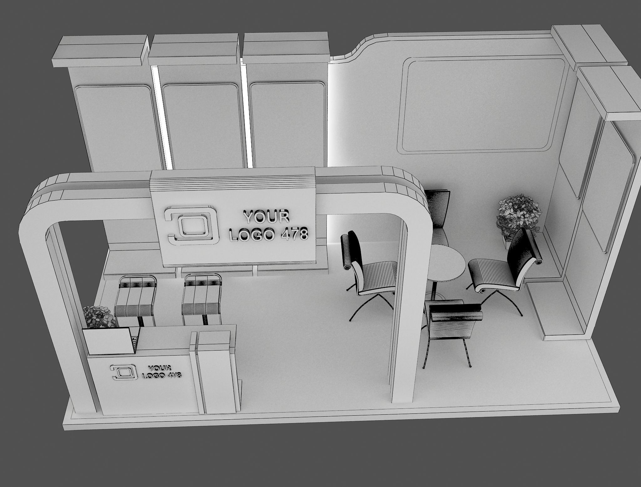 Booth Exhibition Stand a478e 3D model_7